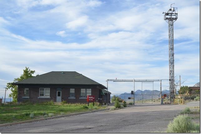 The main gate and the empty office building.